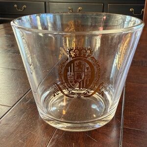 Vintage Federal Glass Baronet Lion Crest Ice Bucket